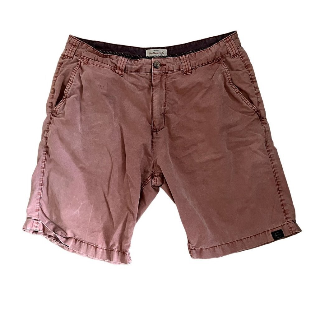 Original Weatherproof Vintage pink peach shorts men's pockets cotton casual